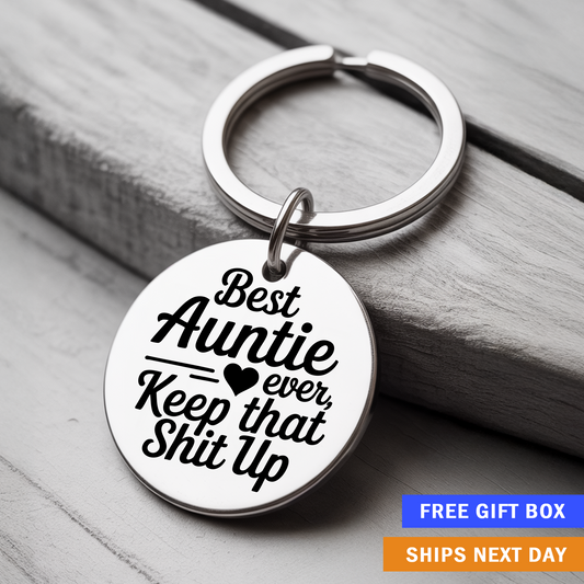 Best Auntie Ever Keychain | Heartfelt Gift for Aunts from Nieces and Nephews