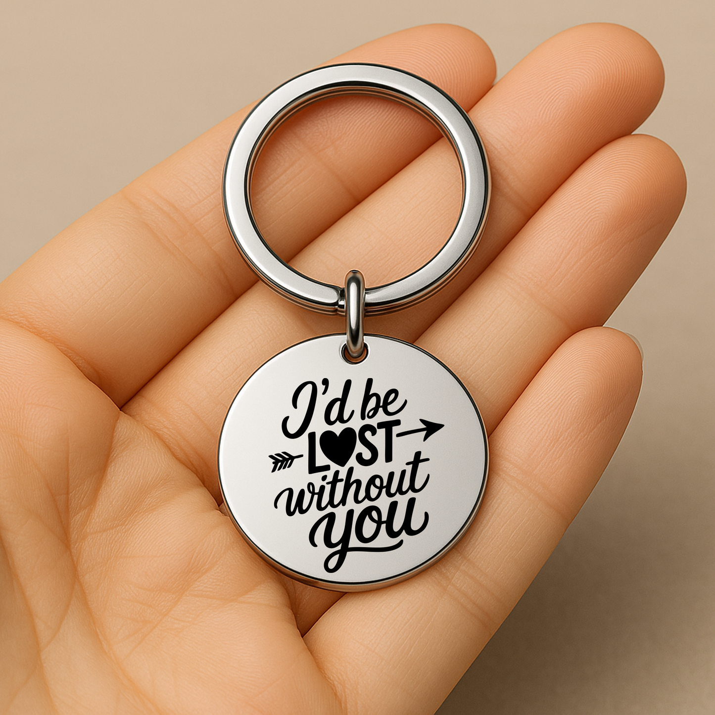 I'd Be Lost Without You Keychain | Sentimental Gift for Partner, Friend, or Family