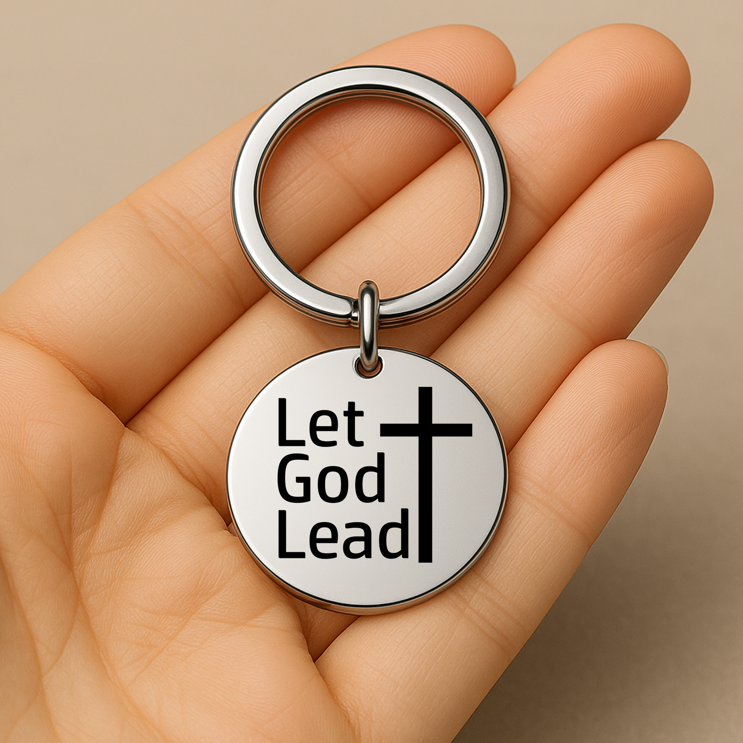 Let God Lead Keychain | Faith-Based Encouragement Gift