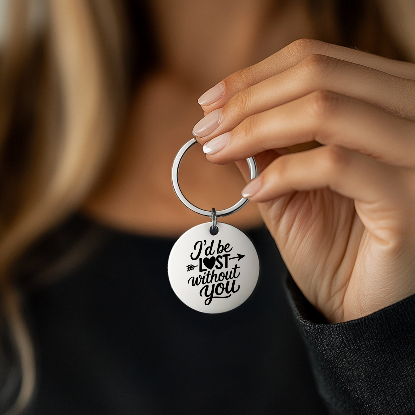 I'd Be Lost Without You Keychain | Sentimental Gift for Partner, Friend, or Family