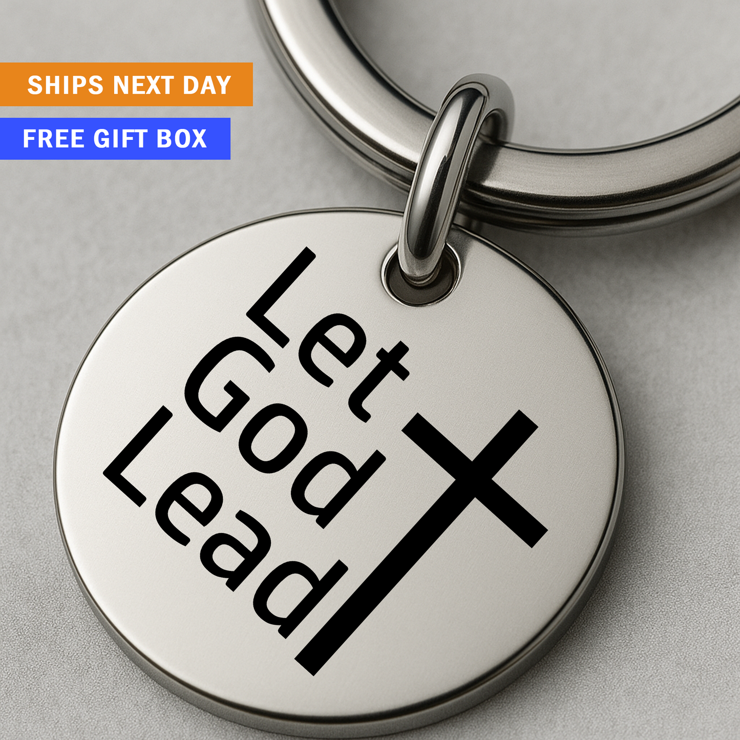 Let God Lead Keychain | Faith-Based Encouragement Gift