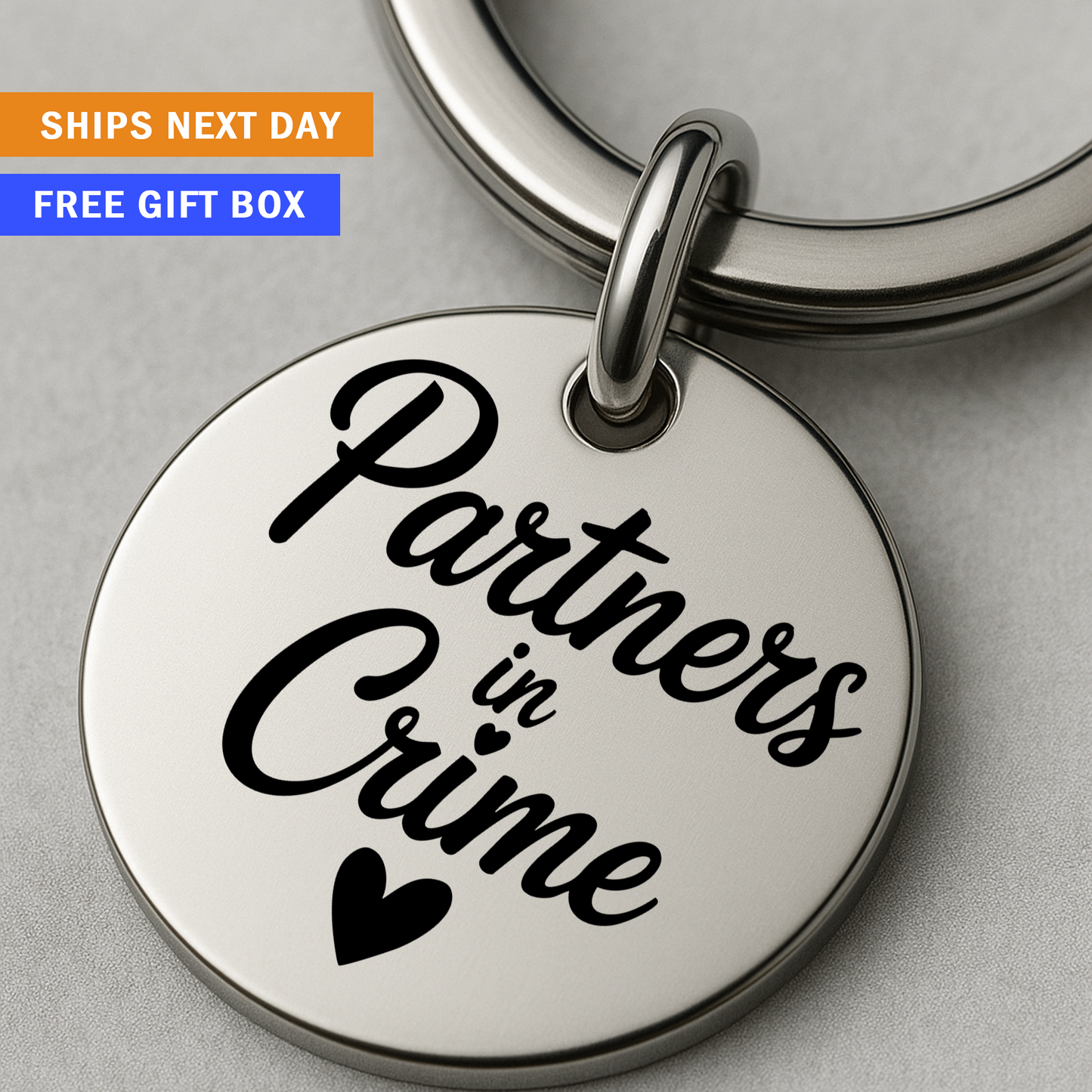 Partners in Crime Keychain | Funny Best Friend or Couple Gift