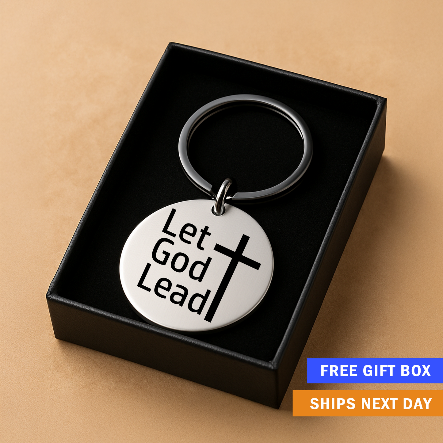 Let God Lead Keychain | Faith-Based Encouragement Gift
