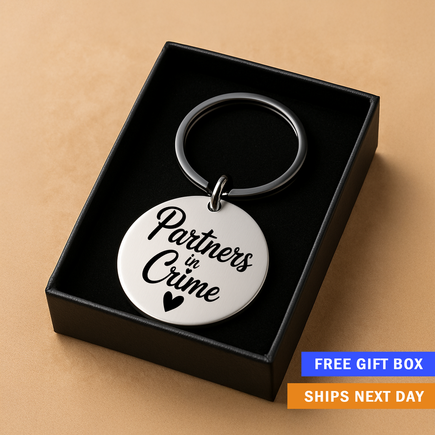 Partners in Crime Keychain | Funny Best Friend or Couple Gift